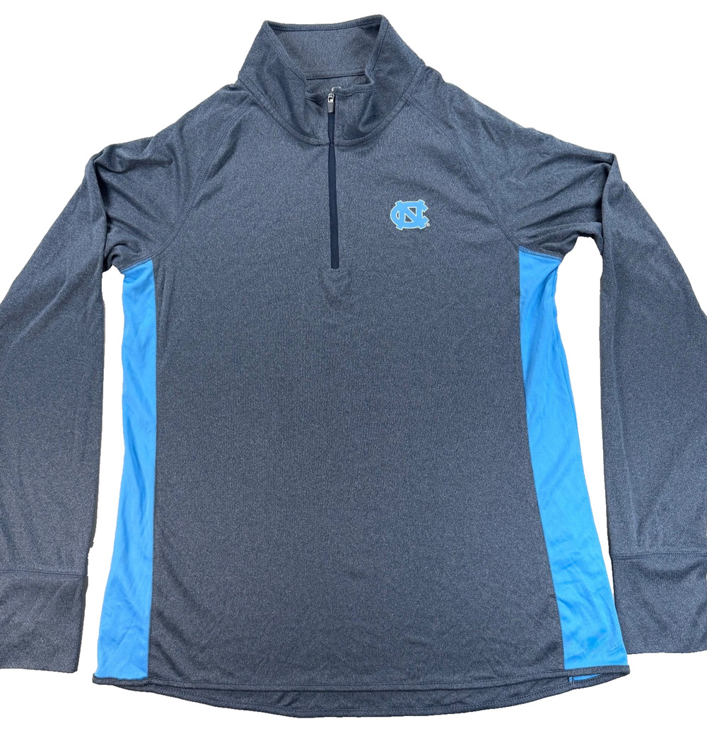 UNC Tarheels by Colosseum 1/4 Zip Activewear Long Sleeve Shirt Top (Women's XL)